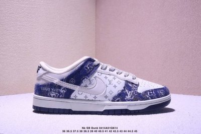 Nk Sb Dunk Low Lv联名-白黑牛仔印花 3M反光 夜光效果 周年高端定制 低帮休闲板鞋 #高端定制鞋盒 大厂纯原品质出货 超高清洁度 皮料切割干净
