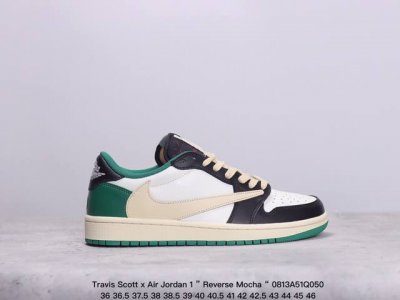 公司级aj1倒勾travis Scott X Air Jordan 1 ” Reverse Mocha “ Aj1乔1 Ts 闪电 联名倒钩 低帮文化篮球鞋 完