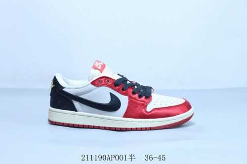 乔丹Air Jordan 1 Low Aj1 乔1低帮复古文化休闲运动篮球鞋黑白红丝绸 211190Apooi半 36-45