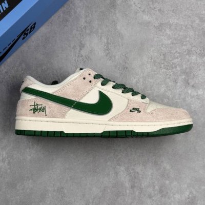 本地 核心私 Nike Sb Dunk Low X Stussy 联名 白绿小钩满天星 低帮休闲运动板鞋 原装头层材料 独家版型蒸餾加工 帶來的是更好的视觉和脚