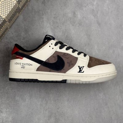 本地 核心私 Nk Sb Dunk Low Lv联名 米棕藏蓝 周年高端定制 低帮休闲板鞋 #定制鞋盒 大厂纯原品质出货 超高清洁度 皮料切割干净无任何毛边 细