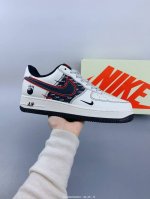 ：260 公司级Nike Air Force 1 '07 Low “斯图西”黑八“联名——白黑印花”空军一号 低帮 运动鞋 休闲鞋 折边针车 工艺难度大 原楦头