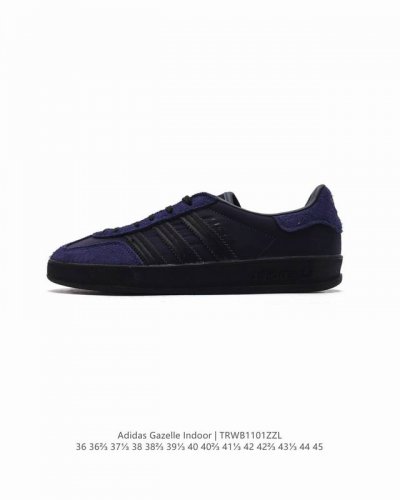 220 阿迪达斯 Adidas Originals Gazelle Indoor复古三叶草防滑透明橡胶板鞋经典运动鞋。这款经典鞋,忠于原版设计,缀撞色三条纹和鞋
