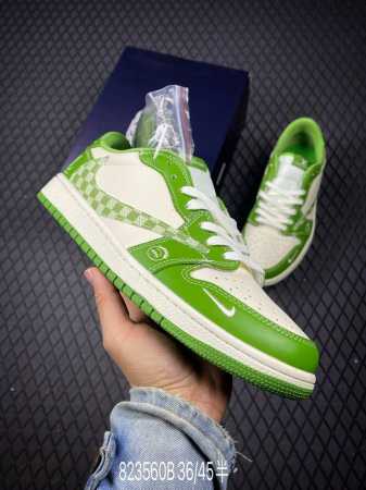 B 公司级Aj1倒勾Travis Scott X Air Jordan 1 ” Reverse Mocha “ Aj1乔1 Ts 闪电 联名倒钩 低帮文化篮球鞋 - 点击图像关闭