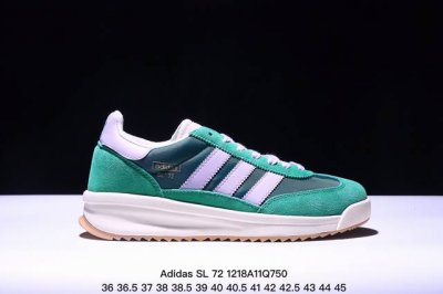 阿迪达斯adidas Sl 72 Shoes 经典复古薄底运动鞋 T头鞋 三叶草复古休闲跑步鞋休闲运动鞋 这款经典运动鞋携复古型格，来访你的活力日常 采用舒爽帆