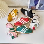 阿迪达斯阿甘德训鞋童鞋 Adidas三叶草阿甘德训鞋网红款真皮+雨伞布芭蕾舞拼色儿童休闲运动鞋 明星款欧洲站系带内侧隐形魔术贴歪头鞋男女童百搭跑步鞋户外炸街童鞋