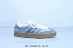 阿迪达斯三叶草Adidas Originals Samba Vegan Og”Spd“桑巴舞系列绅士德训足球风百搭低帮休闲运动板鞋 蓝牛仔 货号 Ii0001