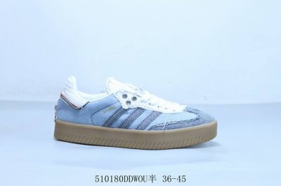 阿迪达斯三叶草Adidas Originals Samba Vegan Og”Spd“桑巴舞系列绅士德训足球风百搭低帮休闲运动板鞋 蓝牛仔 货号 Ii0001