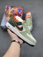 秋冬新品 公司级 Nike Air Force 1 Low ’07 橙绿麂皮空军一号低帮休闲板鞋 原厂麂皮 原楦原纸板 纯正版型 正品nfc感应芯片 高清洁度