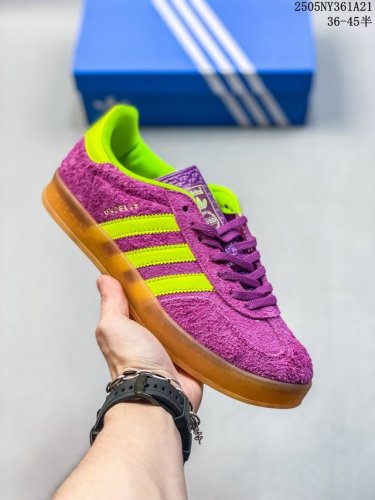 adidas 阿迪达斯 原楦开发版型 采用 正确色卡校准 台产固色丝光猪巴革组合环保纤维革鞋面材质 内嵌缓震Ortholite 欧索莱 透气吸汗鞋垫 缜密拉帮中