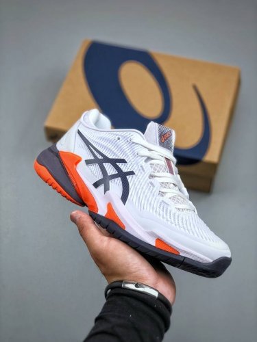 Asics亚瑟士网球鞋小德球鞋 Court Ff3 Novak德约科维奇专业球鞋 专业跑步鞋鞋减震助弹防滑气跑步鞋 高帮减震助弹 亚瑟士是专业的跑步鞋款脚后跟搭