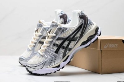 公司级Asics Gel-Kayano 14 公司级版本 亚瑟士运动休闲透气专业跑鞋 采用工程弹性双层再生针织密度鞋面材质 后跟3D可视Gel缓震乳胶物料 升级