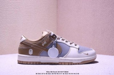 海外爆款限量发售！公司级 Nike Sb Dunk Low“ Bape联名 米灰绿” 周年高端定制 低帮休闲板鞋 定制鞋盒 大厂纯原品质出货 超高清洁度 皮料切