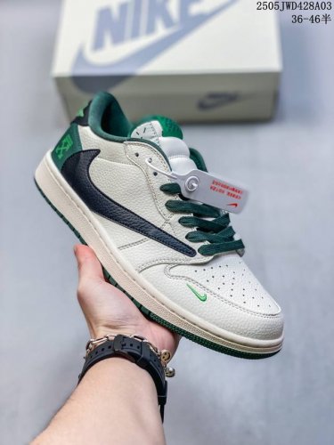 公司级Aj1倒勾Travis Scott X Air Jordan 1 ” Reverse Mocha “ Aj1乔1 Ts 闪电 联名倒钩 低帮文化篮球鞋 完
