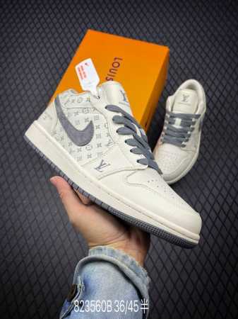 Air Jordan 1 Low Aj1 乔1 Lv联名-印花米白 高端定制 低帮复古篮球鞋 Wg8850-010 #定制鞋盒 大厂纯原品质出货 超高清洁度 皮 - 点击图像关闭