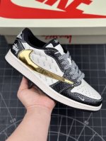 Travis Scott x Fragment Design x Air Jordan 1 Low OG SP AJ1 乔1 斯图西联名-龙鳞金勾 低帮文化休闲