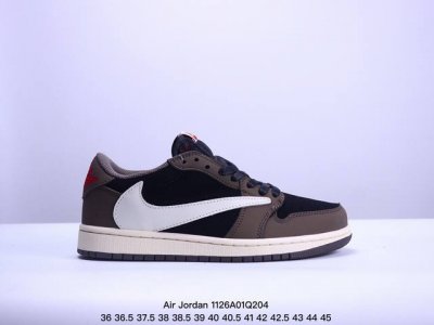 真标aj1倒勾travis Scott X Air Jordan 1 ” Reverse Mocha “ Aj1乔1 Ts 闪电 联名倒钩 低帮文化篮球鞋 货号
