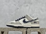 Nk Sb Dunk Low 斯图西联名-素描藏蓝勾 周年高端定制 低帮休闲板鞋 Fc1688-197 #定制鞋盒 大厂纯原品质出货 超高清洁度 皮料切割干净无