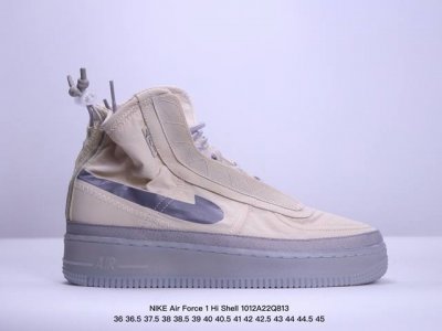 公司级耐克nike Air Force 1 Hi Shell 空军一号防水机能高帮板鞋 鞋款采用醒目荧光色示人，借鉴与机能外套的“Shell” 外壳为主题，在高