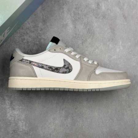 本地180 核心私 Air Jordan 1 Low Og "蛇年/Cny" 低帮 蛇年限定 白灰黑 Aj1 乔丹1代 Aj1 乔1 乔丹篮球鞋系列 鞋身整体以 - 点击图像关闭