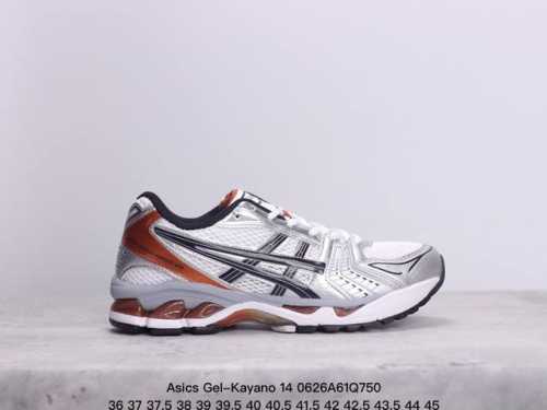 亚瑟士 Asics Gel-Kayano 14 公司级版本运动休闲透气专业缓震慢跑鞋。采用工程弹性双层再生网格密度鞋面材质，后跟3D可视gel缓震乳胶物料，升级