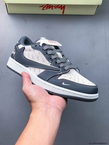 集图 公司级头层！耐克Nike Air Jordan 1 Low Aj1乔1 低帮潮流缓运动休闲板鞋。Aj1 低帮拼接 完美版型真头层牛皮# 内置缓震气垫 原鞋