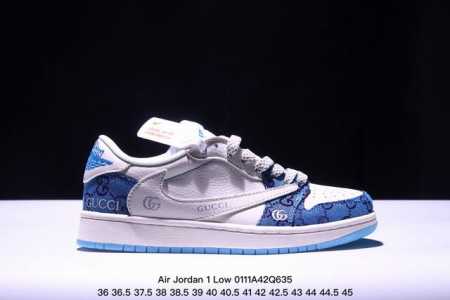 Travis Scott X Fragment Design X Jordan Air Jordan 1 Low Og Sp “古驰联名 白蓝花纹” 多方联名合 - 点击图像关闭