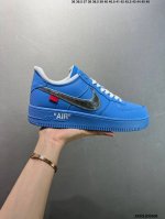 核心私 公司级Off-White X Nike Air Force 1 Low ”Green“ 耐克 空军一号 艺术馆经典休闲板鞋 侧面同样带有银色Swoosh