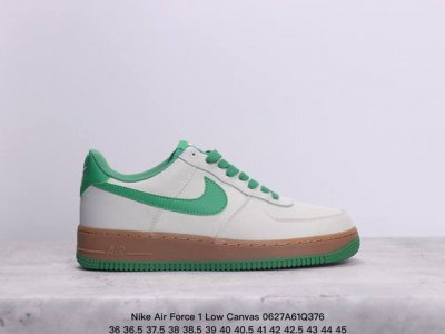 公司级耐克nike Air Force 1 Low Canvas Af1空军一代经典百搭板鞋“帆布灰绿棕”Aj7282-003 尺码：36 36.5 37.5
