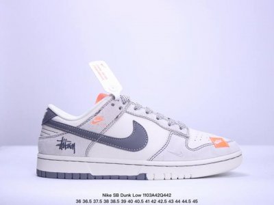 海外爆款限量发售！公司级 Nike SB Dunk Low“斯图西联名 贴布灰白深灰勾” 周年高端定制 低帮休闲板鞋 定制鞋盒 大厂纯原品质出货 超高清洁度 皮
