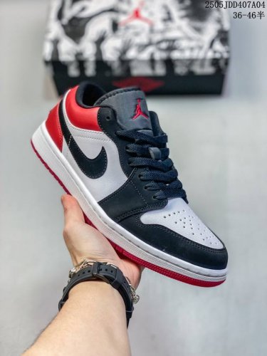 jordan Air Jordan 1 Low White Black Gym Red 舒适 防滑耐磨 低帮 复古篮球鞋 男女同款 黑红色 主货号:Ib8971