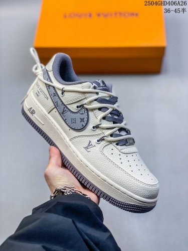 海外限量发售！公司级Nike Air Force 7 Low “Lv联名 灰勾抽绳”空军一号 低帮 运动鞋 休闲鞋 折边针车 工艺难度大 原楦头原纸板 原装鞋盒