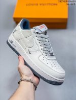 海外限量发售！公司级nike Air Force 1 '07 Low “Lv联名--米白灰双勾”空军一号 低帮 运动鞋 休闲鞋 折边针车 工艺难度大 原楦头原纸