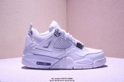 真标Nike Air Jordan 4 Retro 耐克迈克尔 乔丹Aj4代中帮复古休闲运动文化篮球鞋 货号:308497-100 尺码:36-45 Xm040