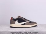 公司级aj1倒勾travis Scott X Air Jordan 1 ” Reverse Mocha “ Aj1乔1 Ts 闪电 联名倒钩 低帮文化篮球鞋 完