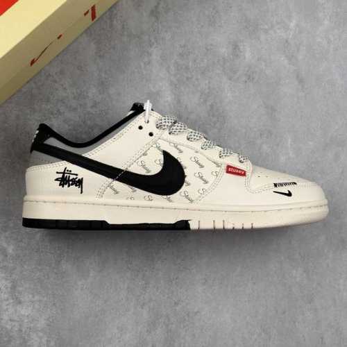 本地 核心私 Nike Sb Dunk Low 斯图西联名 立体黑勾 周年高端定制 低帮休闲板鞋 #定制鞋盒 大厂纯原品质出货 超高清洁度 皮料切割干净无任何毛