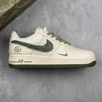 本地 核心私 Nike Air Force 1 Low 古驰联名 米白绿满天星 低帮休闲运动板鞋 原楦头原纸板 打造纯正空军版型专注外贸渠道 全掌内置蜂窝气垫