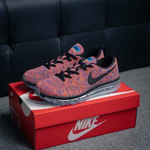 270 核心私 Nike Air Max Flyknit 2014 耐磨轻便 织物减震防滑透气轻便 低帮跑步鞋 蒸汽大气垫百搭休闲运动慢跑鞋/耐克 原档案Fly