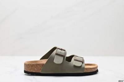 公司级Birkenstock勃肯拖鞋系列 凉拖鞋休闲沙滩凉鞋 牛皮绒面革软底双扣拖鞋 货号:051751 尺码:35-45 Id:Jed538-Fj D