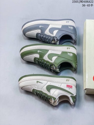 海外限量发售 公司级Nike Air Force 1 '07 Low 斯图西联名--荷叶绿 空军一号 低帮 运动鞋 休闲鞋 折边针车 工艺难度大 原楦头原纸板