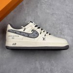 本地 核心私 公司级Nike Air Force 7 Low “Lv联名 灰勾抽绳”空军一号 低帮运动休闲鞋 折边针车 工艺难度大 原楦头原纸板 原装鞋盒 定制