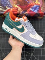 公司级 Nike Air Force 1 Low ’07 橙蓝麂皮空军一号低帮休闲板鞋 原厂麂皮 原楦原纸板 纯正版型 正品nfc感应芯片 高清洁度 内置全掌气