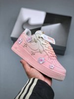 390支持放店 Nike Air Force 1 Low 07 樱花之恋 四金小钩原楦头原纸板 打造纯正低帮空军版型专注外贸渠道 全掌内置蜂窝气垫 原盒配件 原