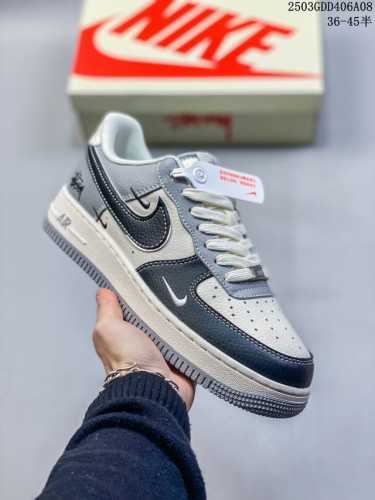 260 海外限量发售！公司级Nike Air Force 1 '07 Low “斯图西联名——黑灰白亮边”空军一号 低帮 运动鞋 休闲鞋 折边针车 工艺难度大
