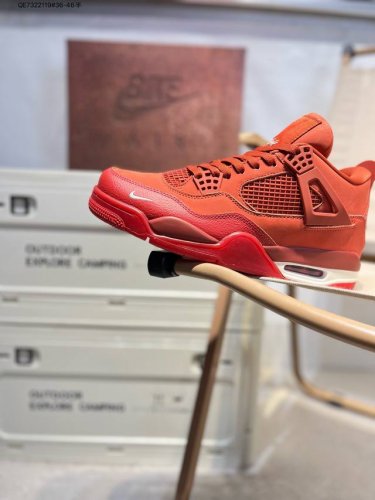 Nigel Sylvester X Air Jordan 4 Og Brick By Brick Aj4 砖红 #鞋款配色有着醒目的橙红色调，多种皮革材质的应用