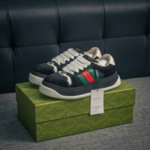 核心私 Gucci 古驰 小脏鞋 系列板鞋 厚底款 蓝色Gg 新款发售 这款运动鞋采用厚底结构，巧妙运用外观设计、配色和材质三重元素，展现出复古风范。别致的橡胶
