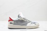 公司级Aj1倒勾Travis Scott X Air Jordan 1 ” Reverse Mocha “ Aj1乔1 Ts 闪电 联名倒钩 低帮文化篮球鞋 完