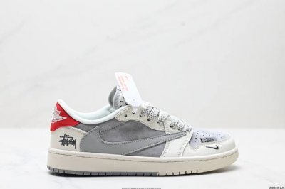 公司级Aj1倒勾Travis Scott X Air Jordan 1 ” Reverse Mocha “ Aj1乔1 Ts 闪电 联名倒钩 低帮文化篮球鞋 完