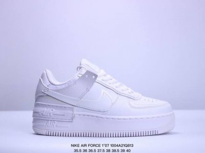 公司级耐克nike Wmns Air Force 1 Shadow全新少女系解构主义设计 马卡龙空军一号轻量增高低帮百搭板鞋 为经典设计注入玩味元素 分层结构