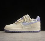 Nk Air Force 1'07 Low Milk White Blue 奶油紫绑绳 空军一号解构风定制低帮休闲板鞋 Bd7701-022 打造纯正空军版型#